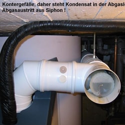 Kondensat in der Abgasleitung Kondensat in der Abgasleitung